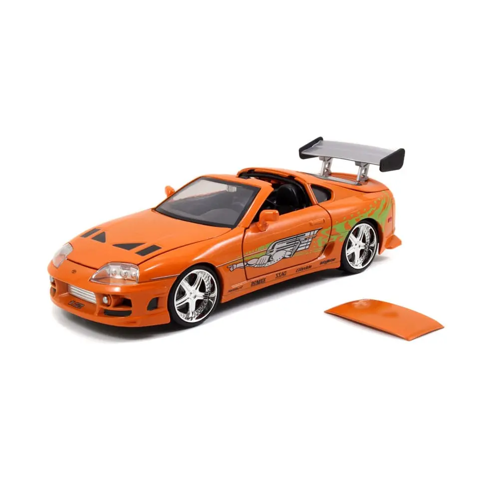 The Fast and Furious Diecast Model Hollywood Rides 1/24 1995 Toyota Supra és Brian O'Connor figura termékfotó