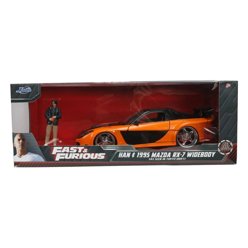 The Fast and Furious Diecast Model Hollywood Rides 1/24 1997 Mazda RX7 és Han figura termékfotó