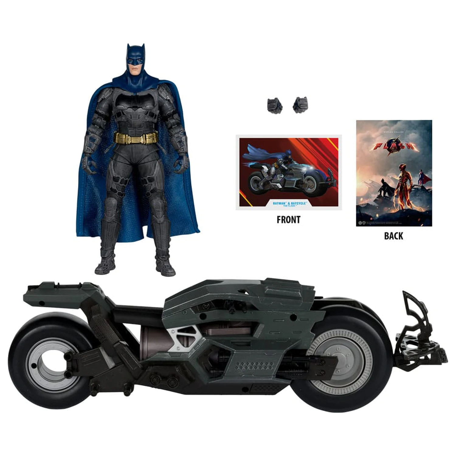 The Flash DC Multiverse Batcycle with Batman jármű és figura termékfotó