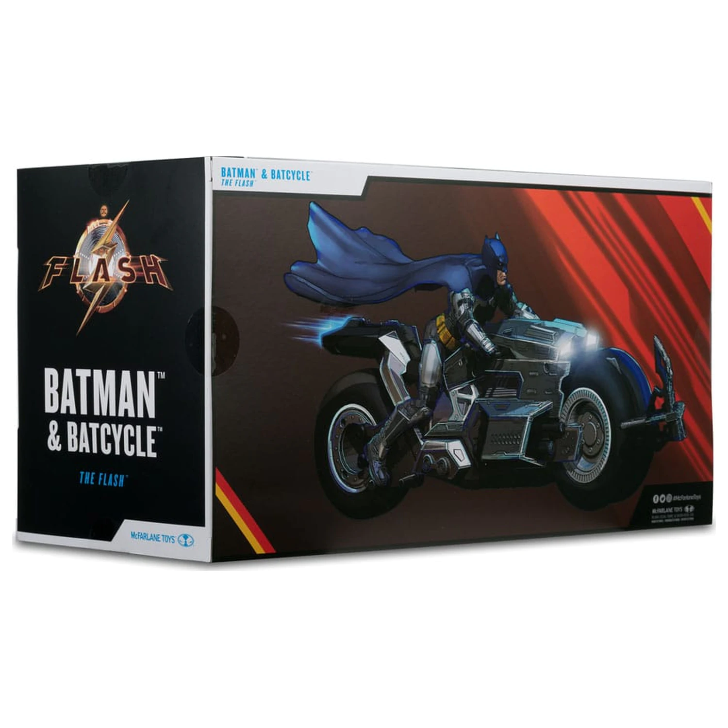 The Flash DC Multiverse Batcycle with Batman jármű és figura termékfotó