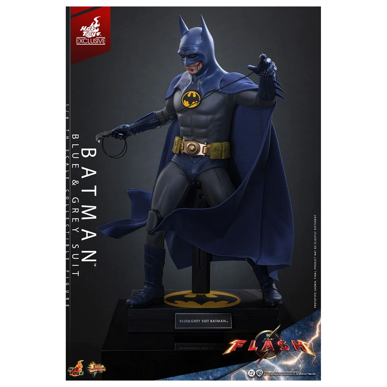 The Flash Movie Masterpiece 1/6 Batman (Blue & Grey Suit) akciófigura Limitált kiadás 30 cm termékfotó