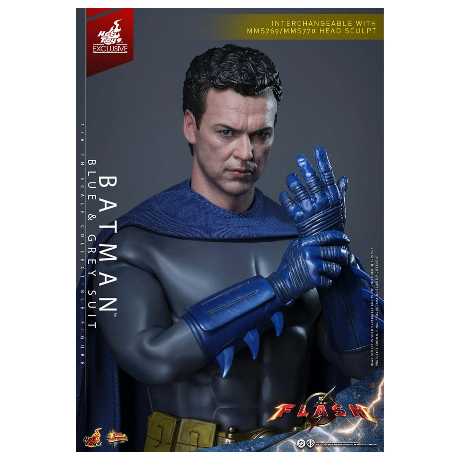 The Flash Movie Masterpiece 1/6 Batman (Blue & Grey Suit) akciófigura Limitált kiadás 30 cm termékfotó