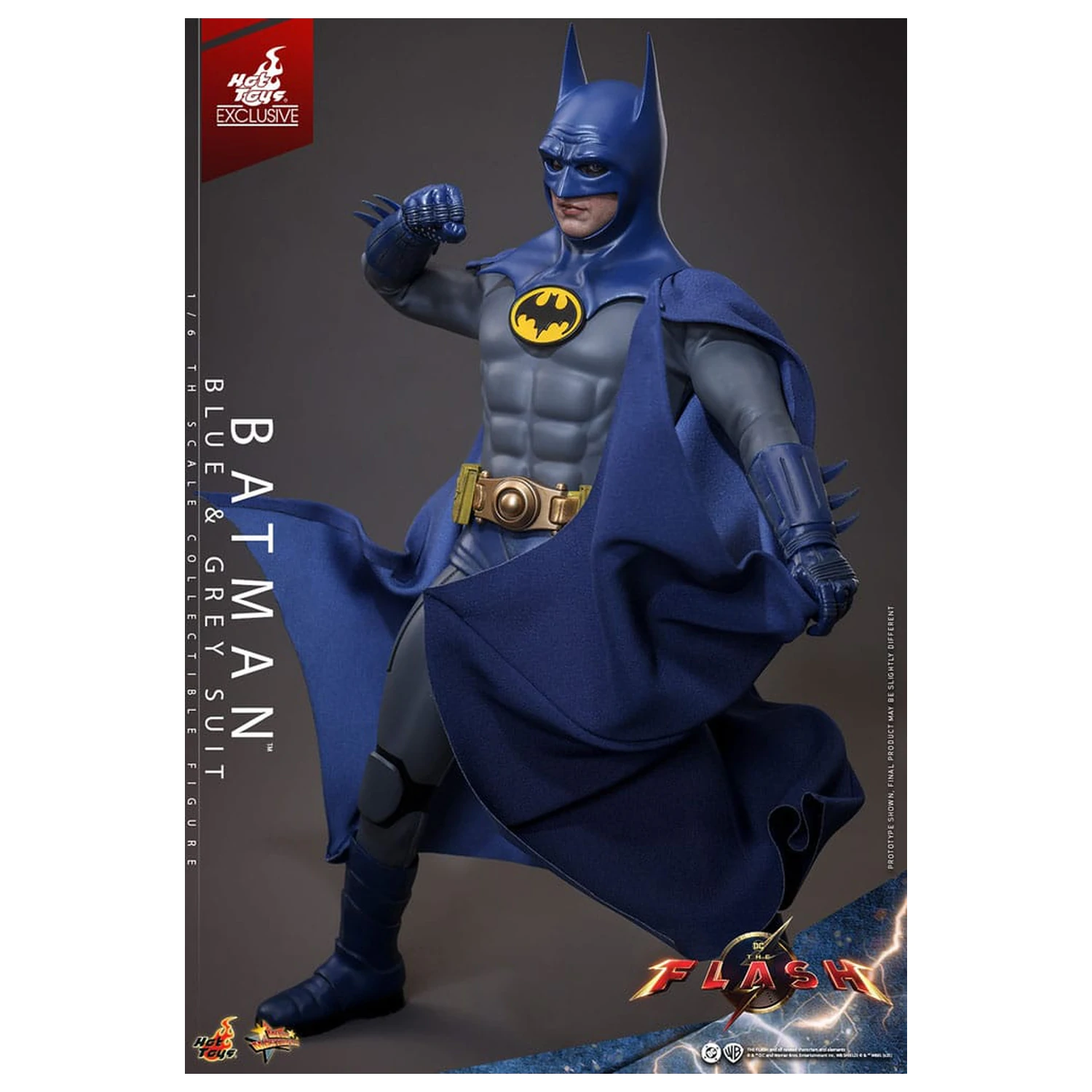 The Flash Movie Masterpiece 1/6 Batman (Blue & Grey Suit) akciófigura Limitált kiadás 30 cm termékfotó