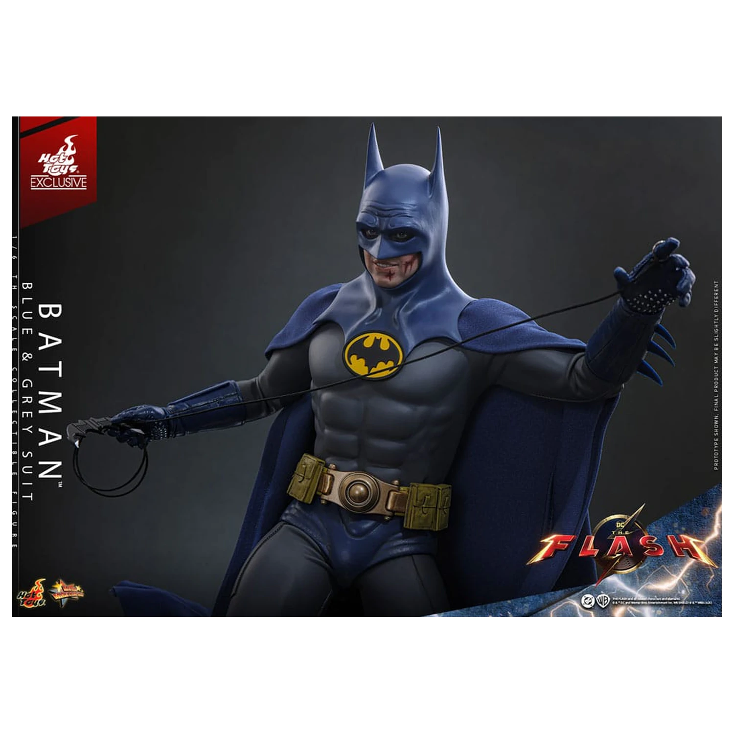 The Flash Movie Masterpiece 1/6 Batman (Blue & Grey Suit) akciófigura Limitált kiadás 30 cm termékfotó