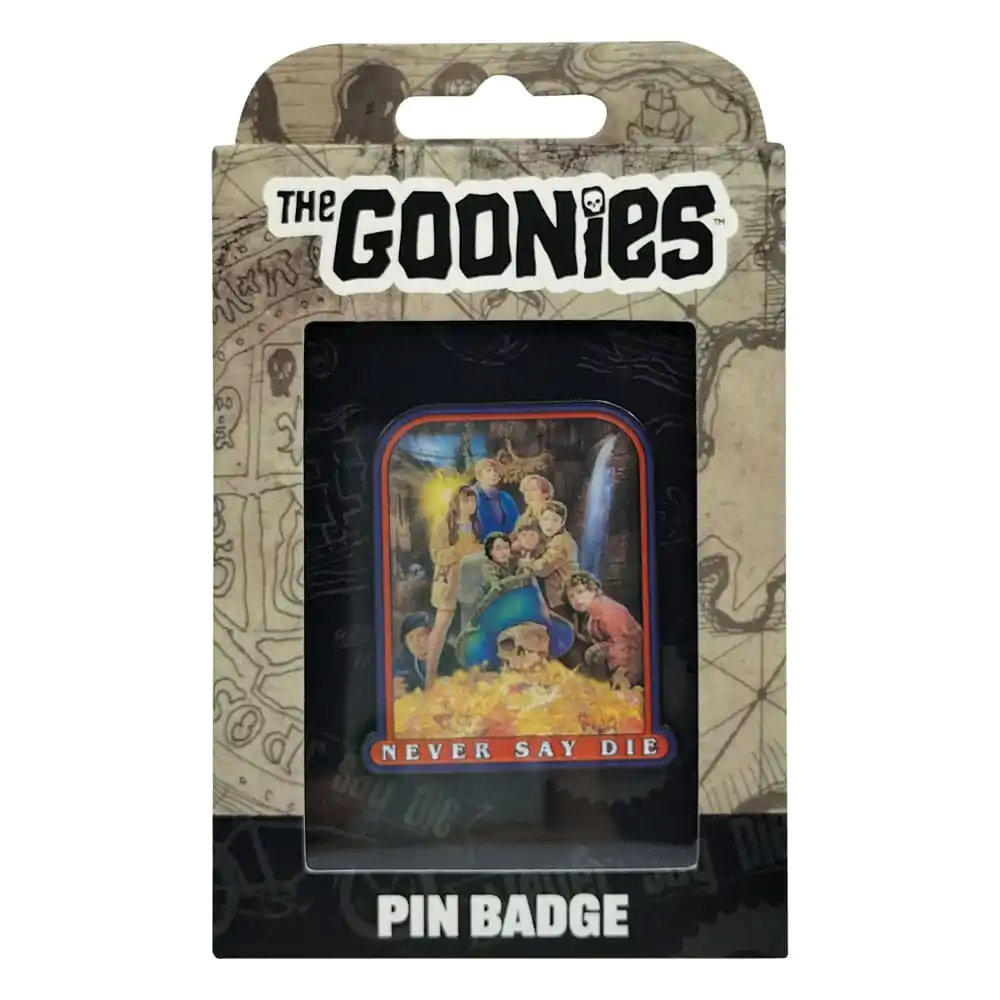 The Goonies 40th Anniversary Never Say Die kitűző termékfotó