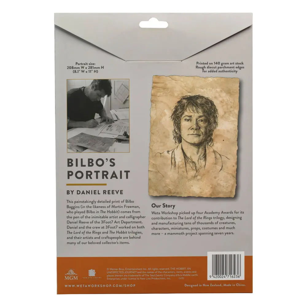 The Hobbit Art Print Portrait of Bilbo Baggins 21 x 28 cm termékfotó