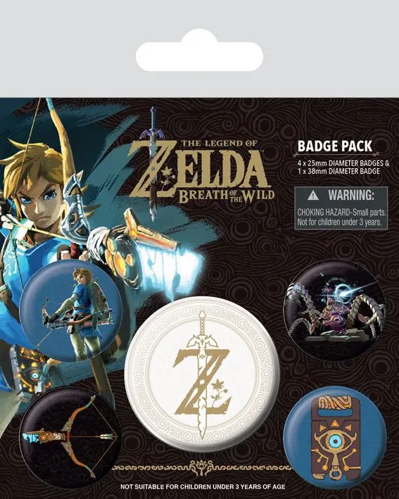 The Legend of Zelda Breath of the Wild Z Emblem kitűző csomag (5 darab) termékfotó