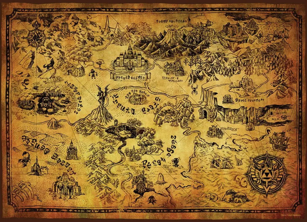 The Legend of Zelda Hyrule Map puzzle (1000 darab) termékfotó
