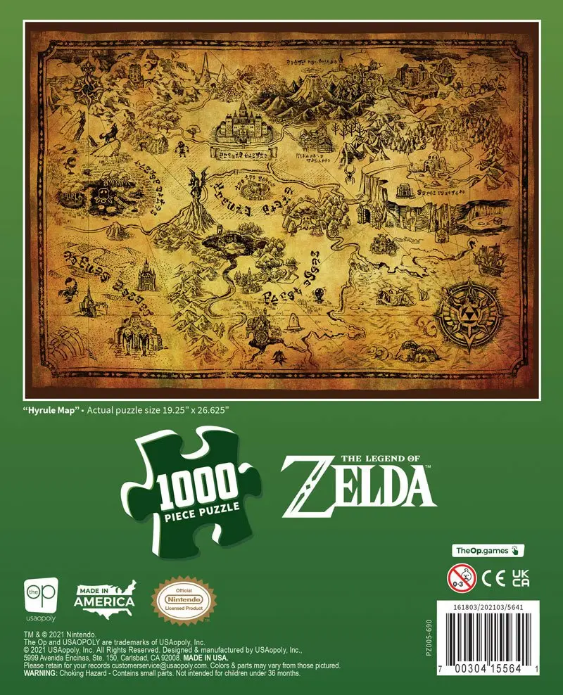 The Legend of Zelda Hyrule Map puzzle (1000 darab) termékfotó