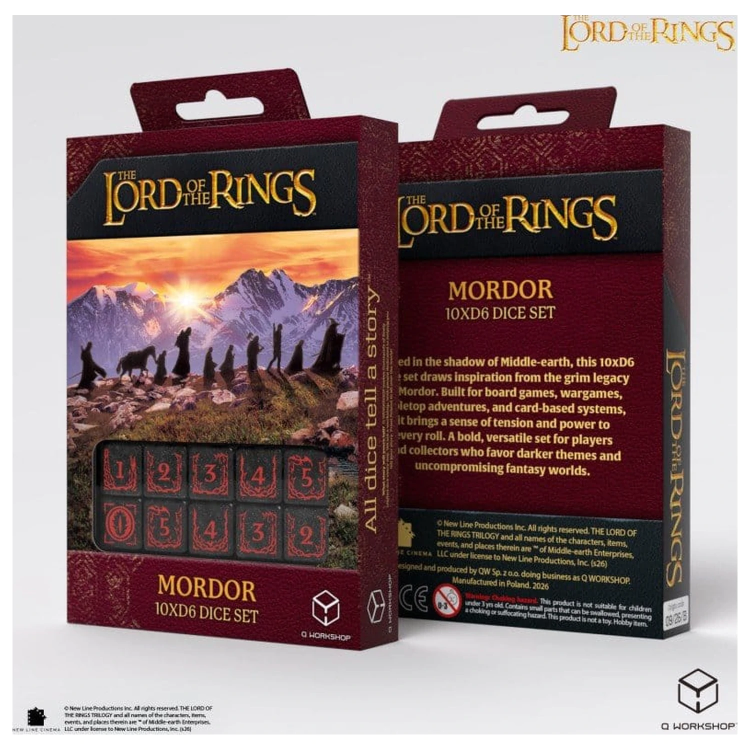 The Lord of the Rings: 10 db-os D6 dobókocka csomag Mordor termékfotó
