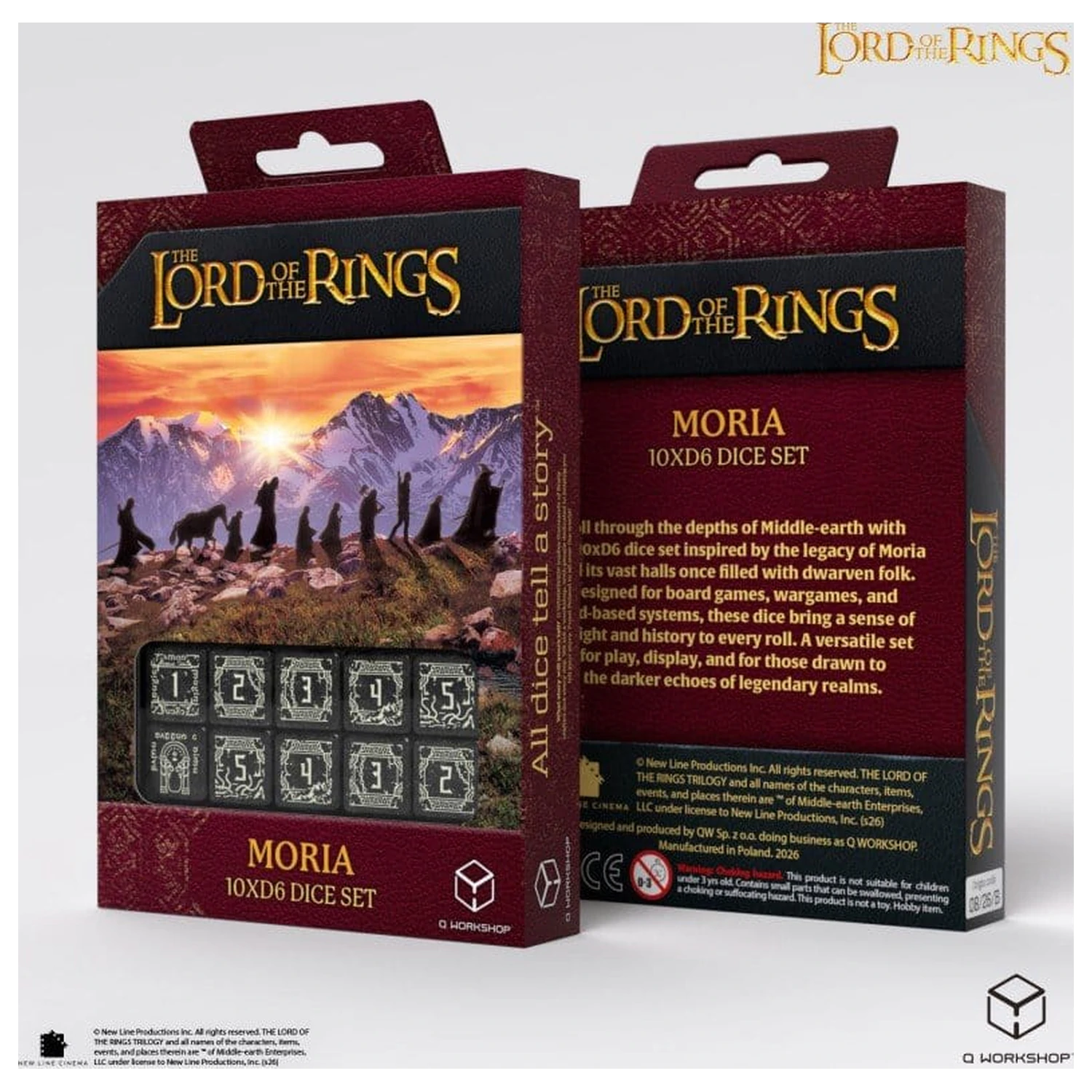 The Lord of the Rings: 10 db-os D6 dobókocka csomag Moria (Glow in the dark) termékfotó