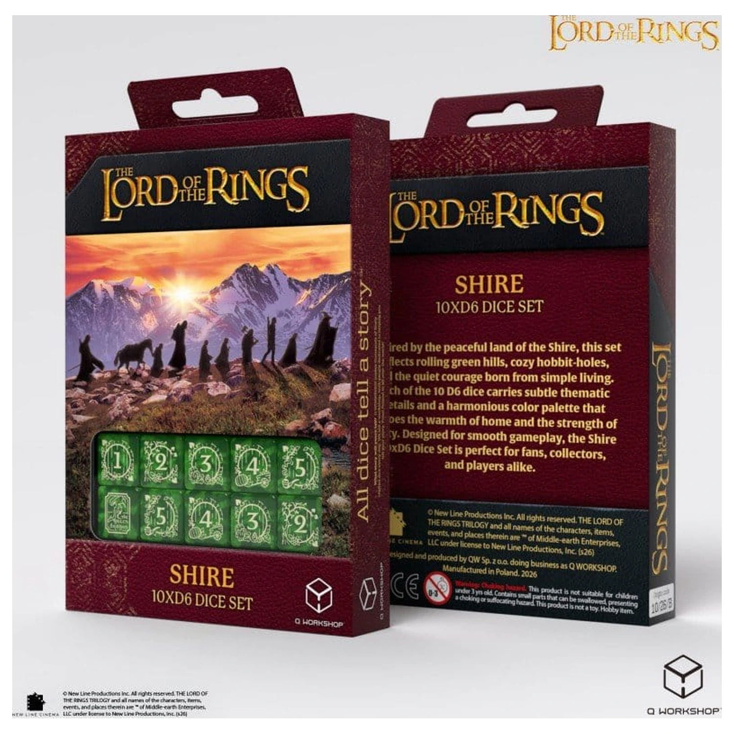 The Lord of the Rings: 10 db-os D6 dobókocka csomag Shire termékfotó