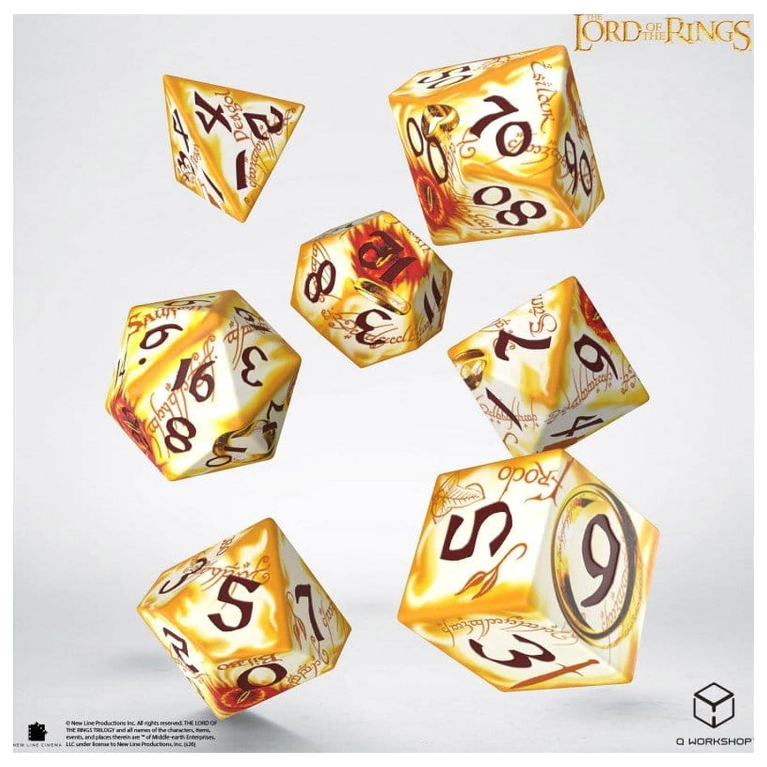 The Lord of the Rings Full Art 7 db-os dobókocka csomag Ring-bearers (Whitefire Radiance) termékfotó