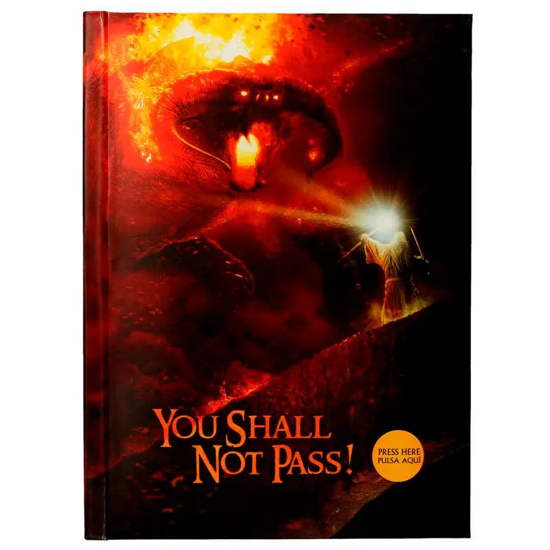 The Lord of the Rings You Shall Not Pass jegyzetfüzet fény effekttel termékfotó