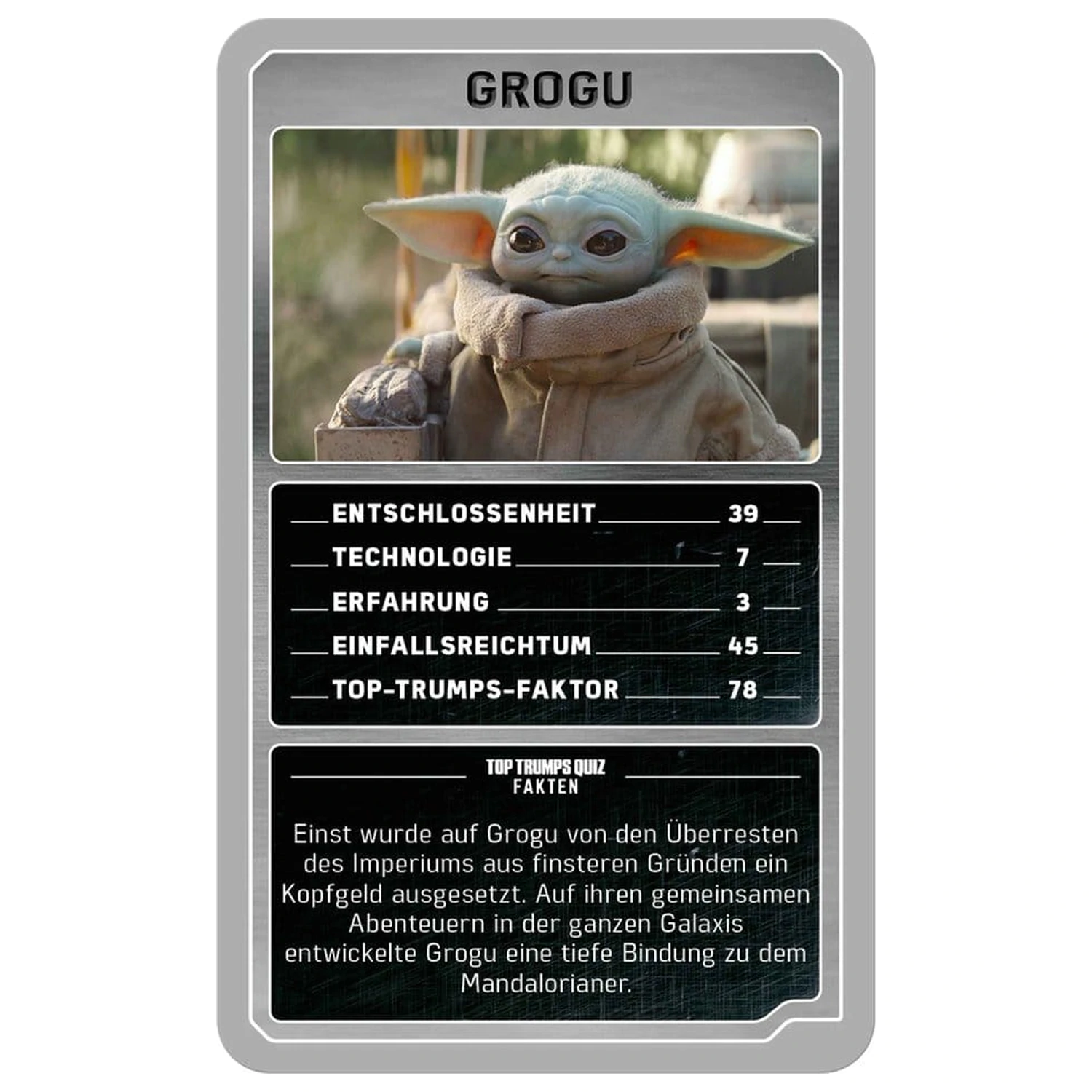 The Mandalorian and Grogu Top Trumps Collectables német nyelvű kártyajáték  termékfotó