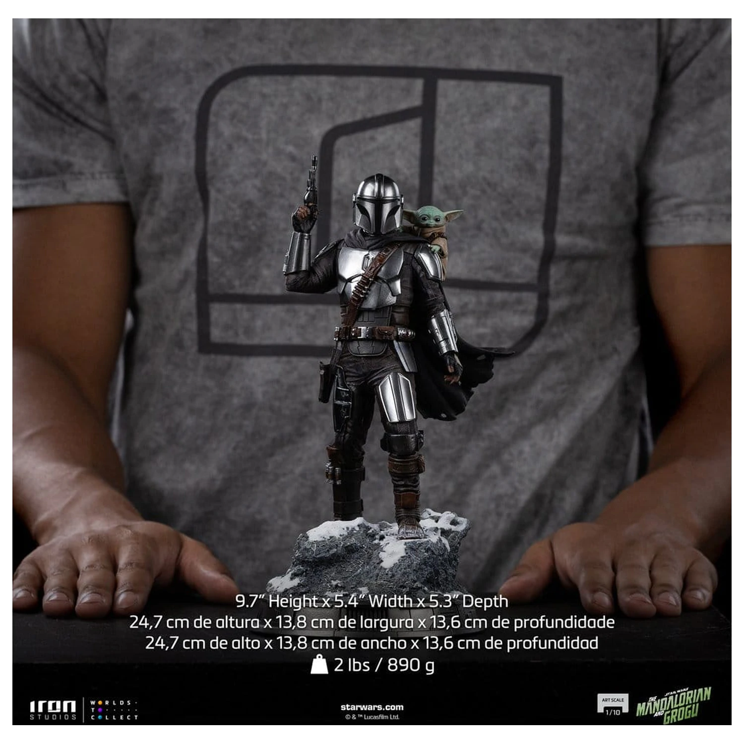 The Mandalorian & Grogu Art Scale 1/10 The Mandalorian and Grogu szobor figura 25 cm termékfotó