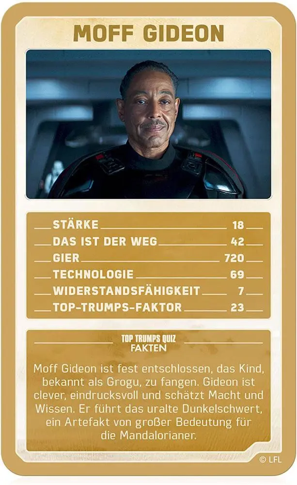 The Mandalorian Top Trumps Quiz Német nyelvű kártyajáték termékfotó