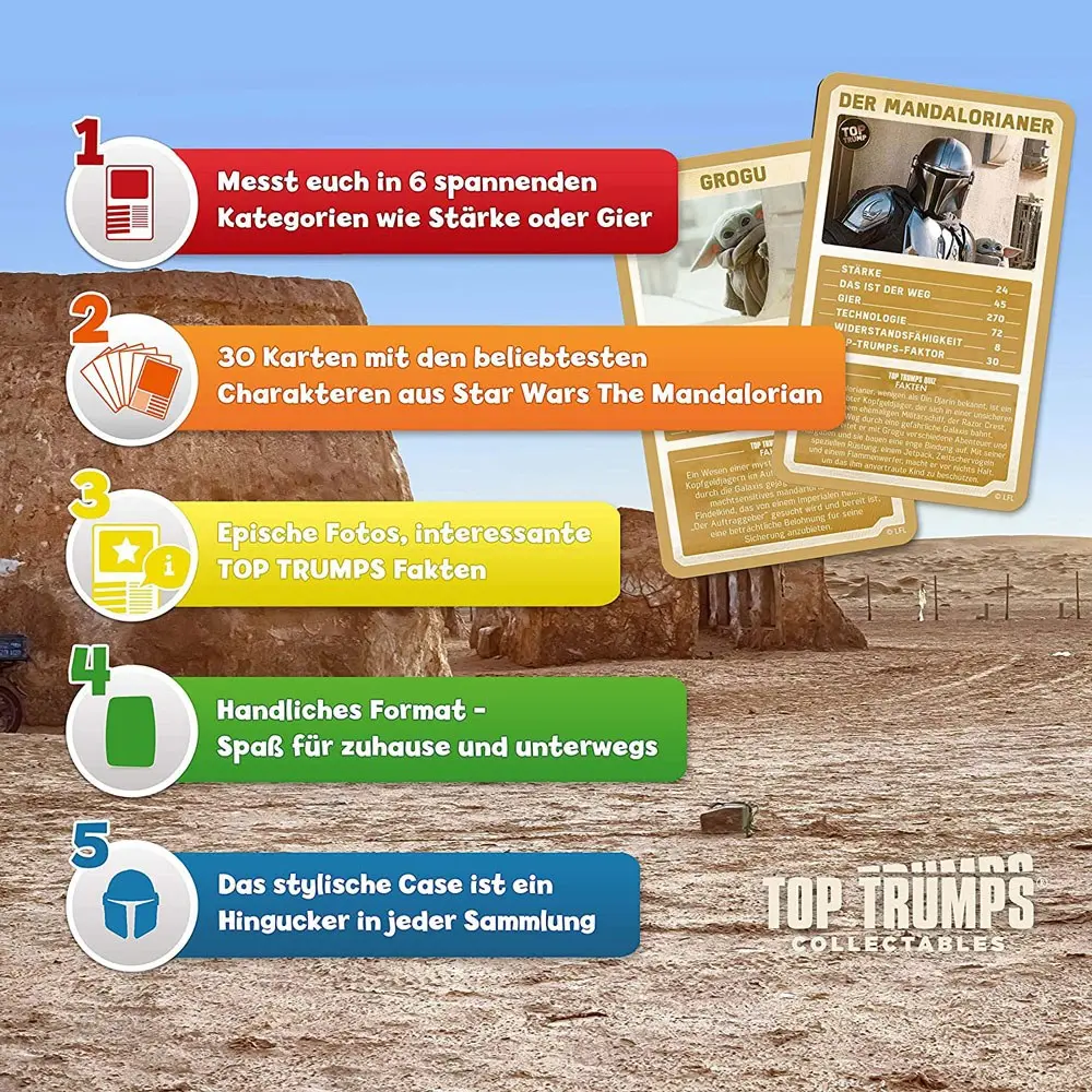 The Mandalorian Top Trumps Quiz Német nyelvű kártyajáték termékfotó