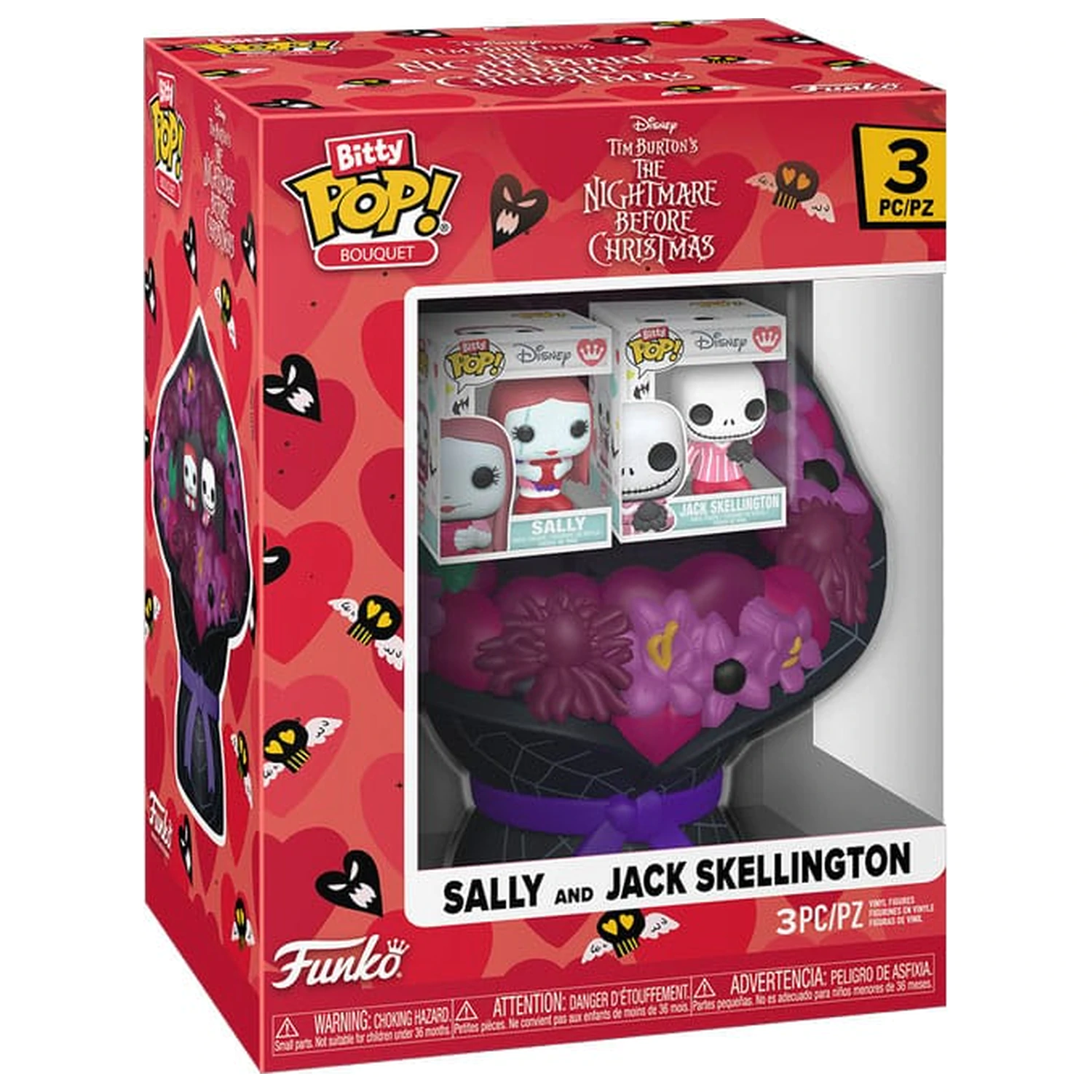 The Nightmare Before Christmas Bitty Funko POP! Bouquet Vinyl 2 db-os figura csomag Sally & Jack Skellington (Valentine) termékfotó