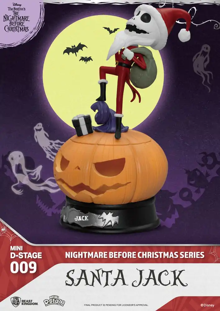 The Nightmare Before Christmas Mini Diorama Stage Santa Jack PVC figura 10 cm termékfotó