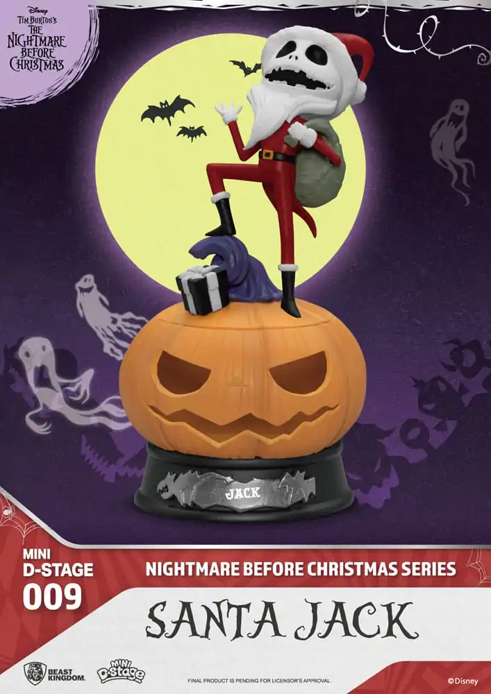 The Nightmare Before Christmas Mini Diorama Stage Santa Jack PVC figura 10 cm termékfotó