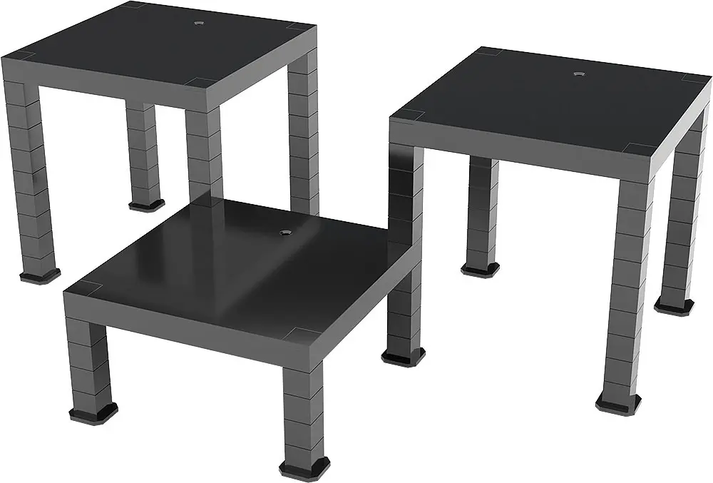 The Simple Stand for Figures &amp; Models 3-Pack Build-On Type (Black) termékfotó