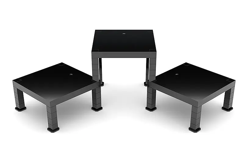 The Simple Stand for Figures &amp; Models 3-Pack Build-On Type (Black) termékfotó