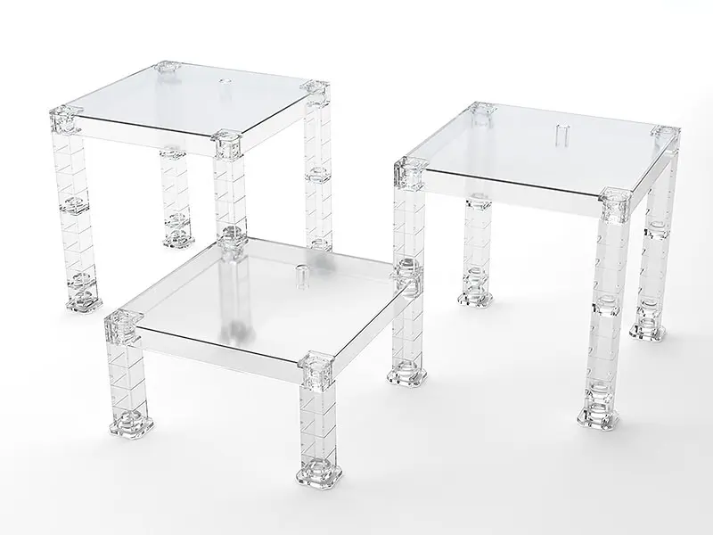The Simple Stand for Figures &amp; Models 3-Pack Build-On Type (Translucent) termékfotó