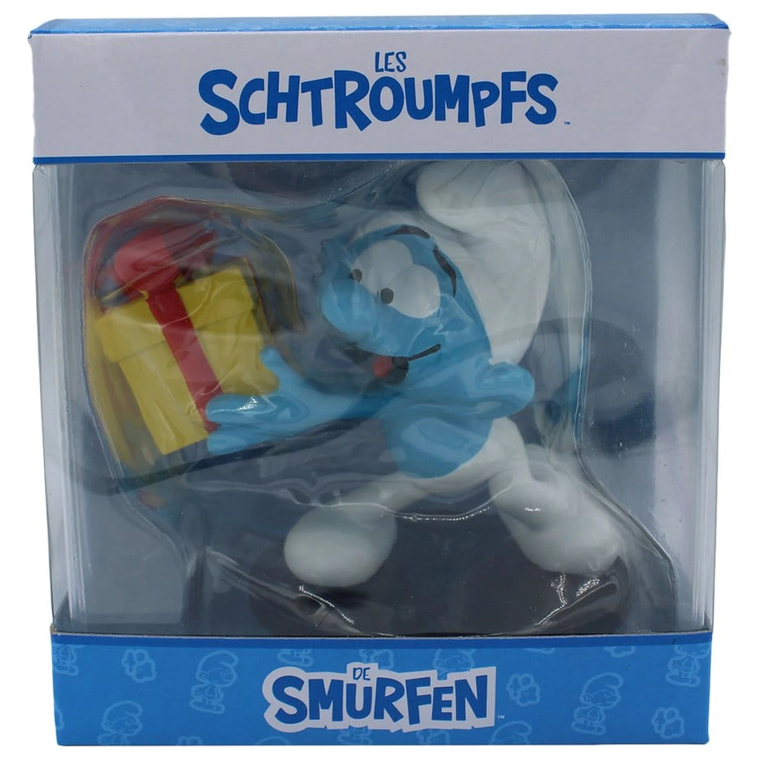 The Smurfs Jokey Smurf with Gift szobor figura 10 cm termékfotó