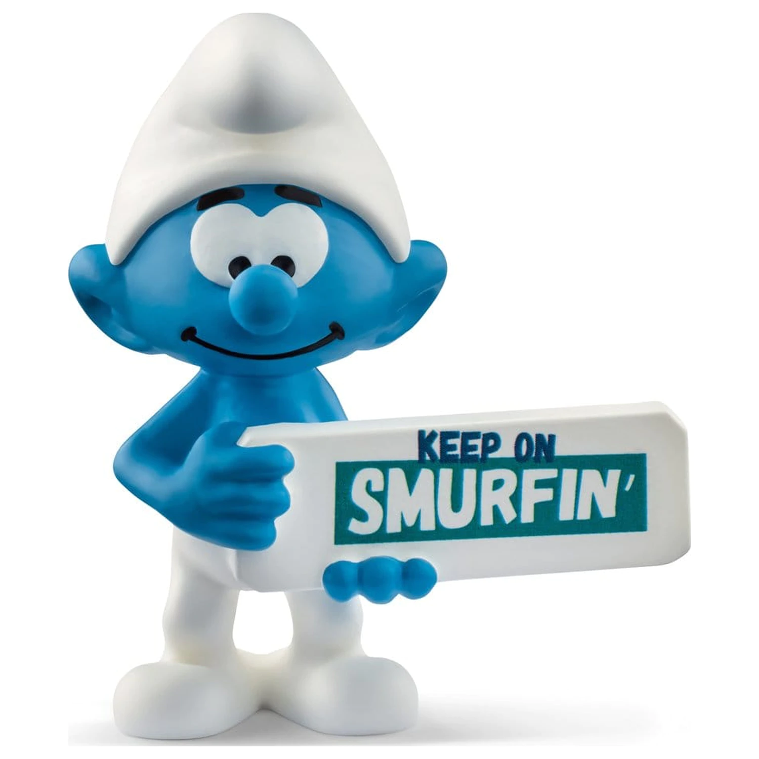 The Smurfs Mini-figura Smurf with a Sign (Keep on Smurfin') 5 cm termékfotó