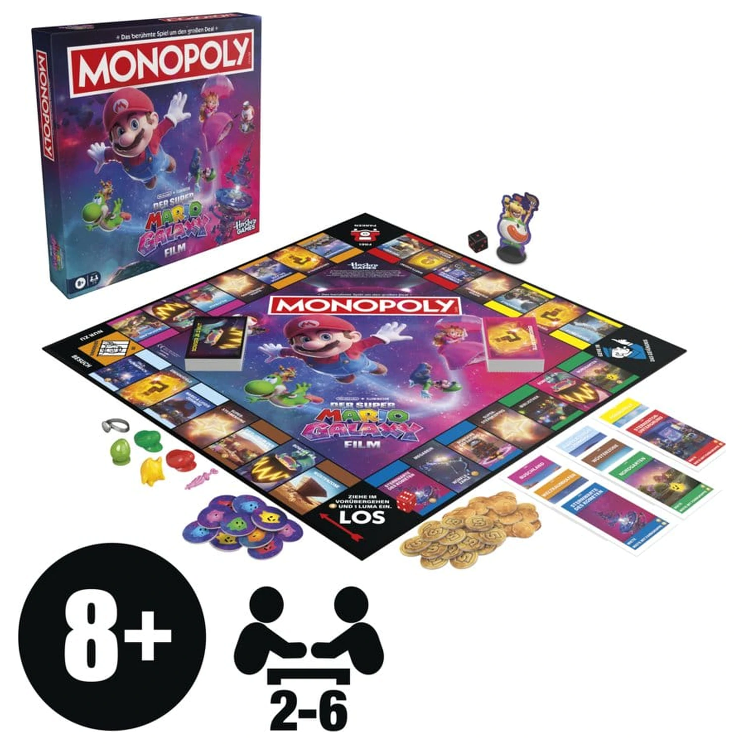 The Super Mario Galaxy Movie Monopoly társasjáték német nyelvű termékfotó