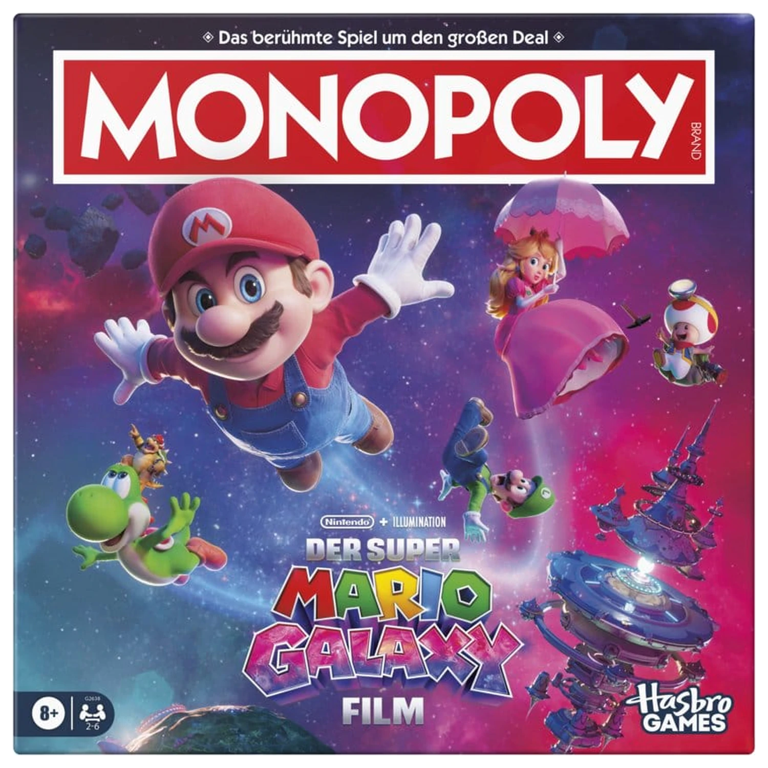 The Super Mario Galaxy Movie Monopoly társasjáték német nyelvű termékfotó