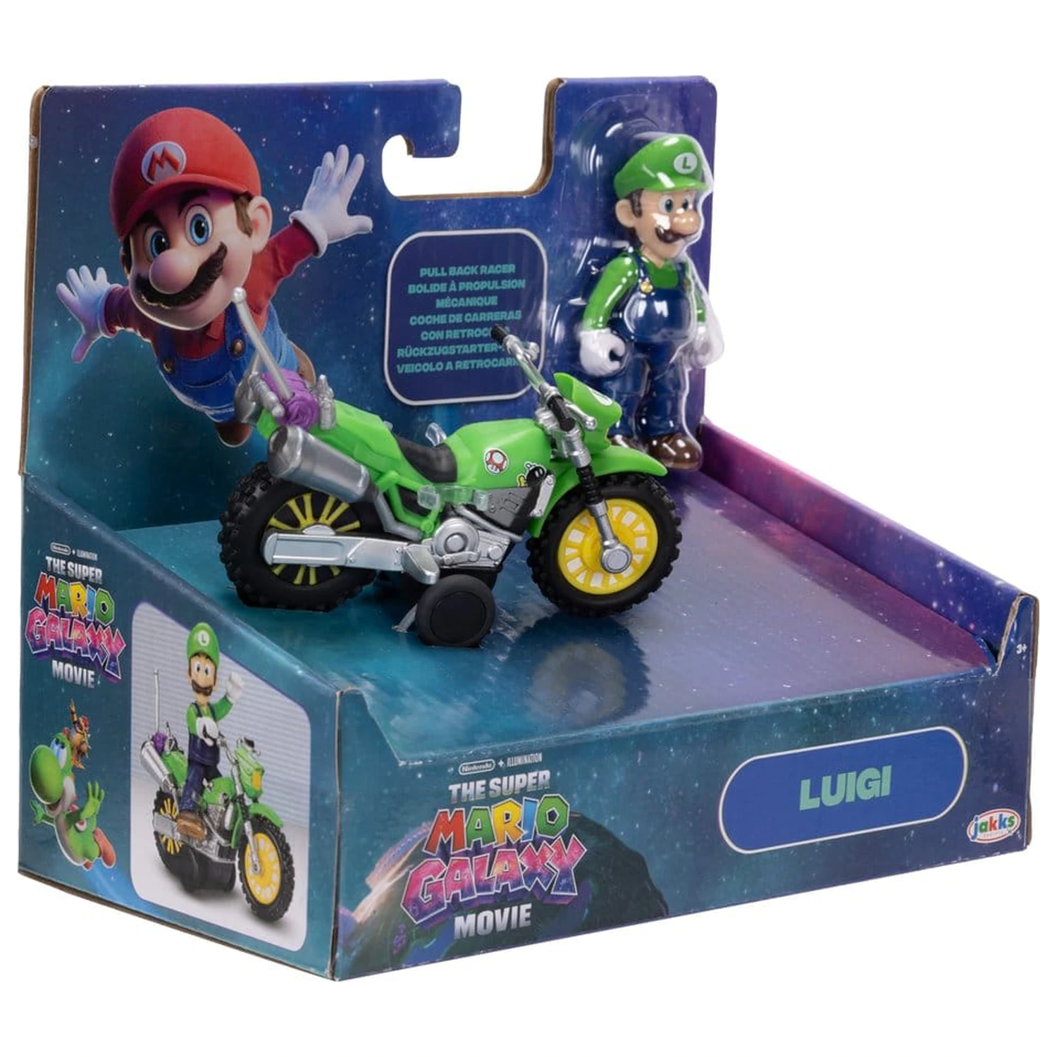 The Super Mario Galaxy Movie Motorcycle Luigi akciófigura és jármű 6 cm termékfotó