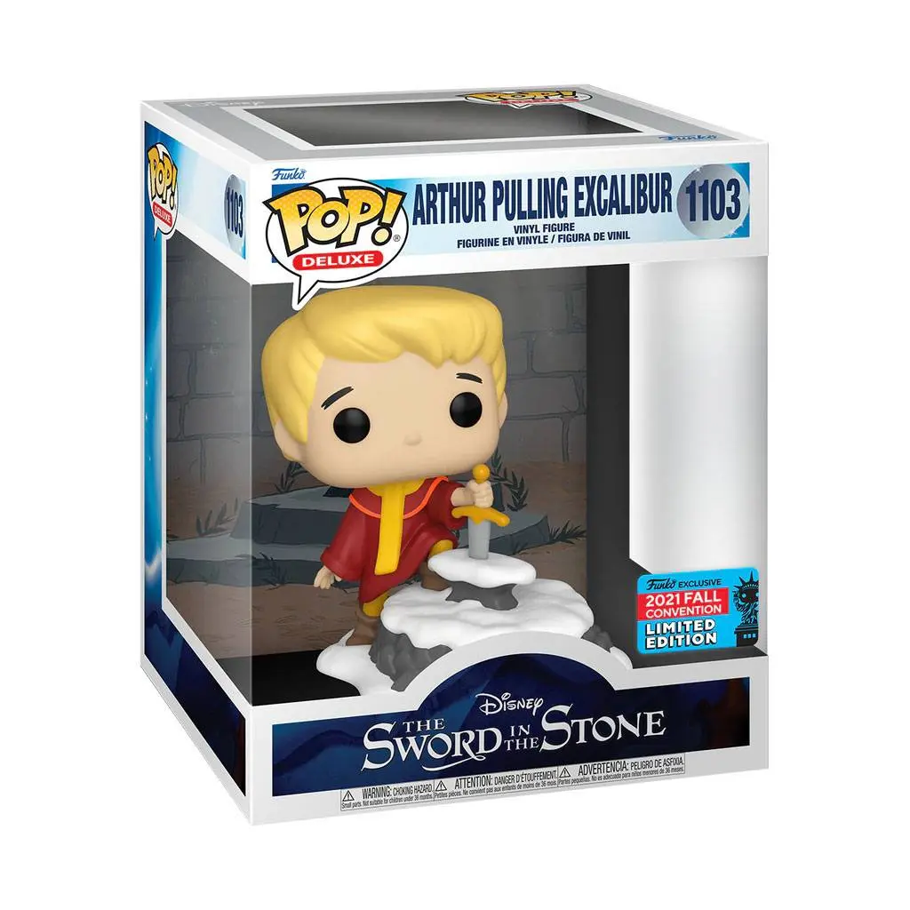 The Sword in the Stone POP! & Buddy Vinyl figura Arthur Pulling Excalibur Exkluzív 9 cm termékfotó