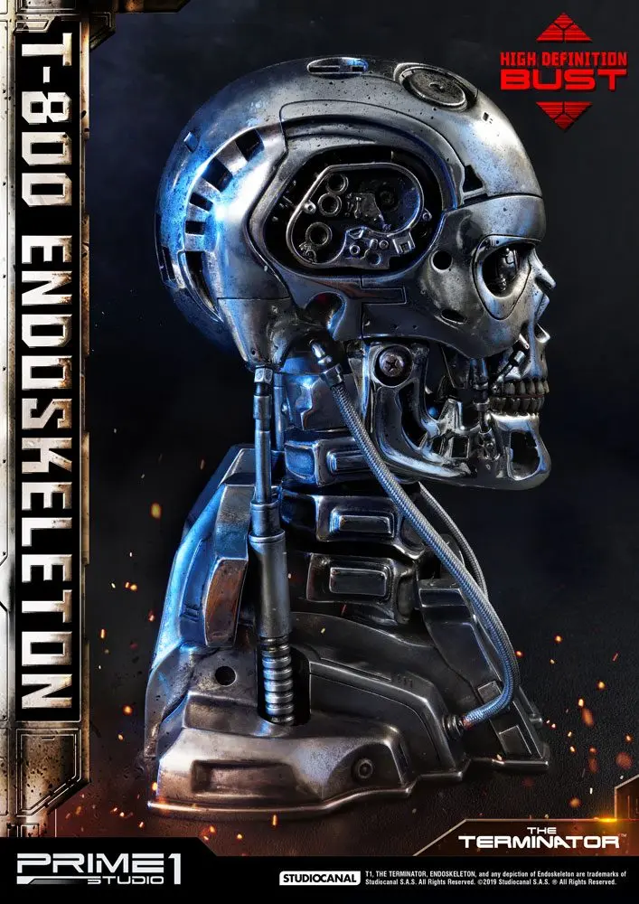 The Terminator High Definition 1/2 T-800 Endoskeleton Head mellszobor figura 22 cm termékfotó
