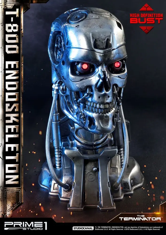 The Terminator High Definition 1/2 T-800 Endoskeleton Head mellszobor figura 22 cm termékfotó