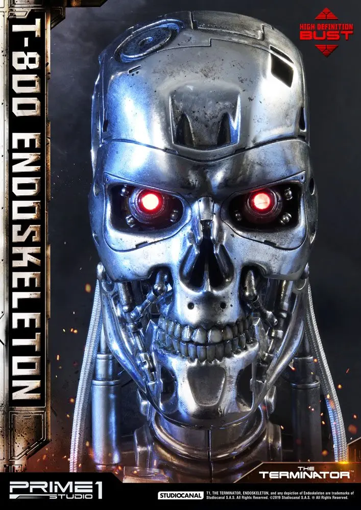 The Terminator High Definition 1/2 T-800 Endoskeleton Head mellszobor figura 22 cm termékfotó