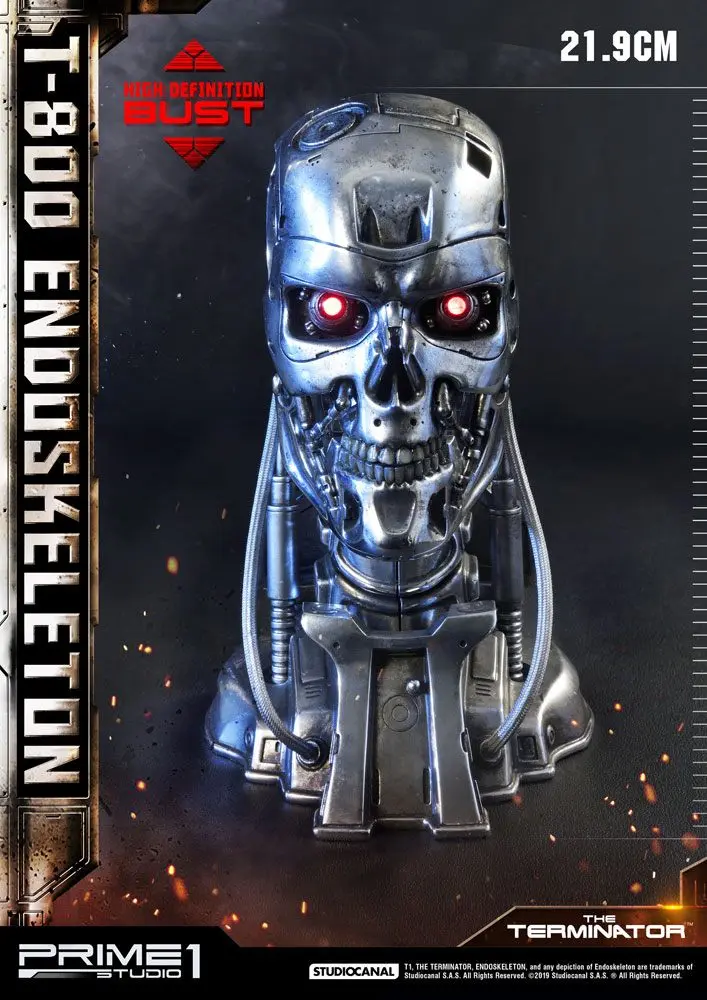 The Terminator High Definition 1/2 T-800 Endoskeleton Head mellszobor figura 22 cm termékfotó