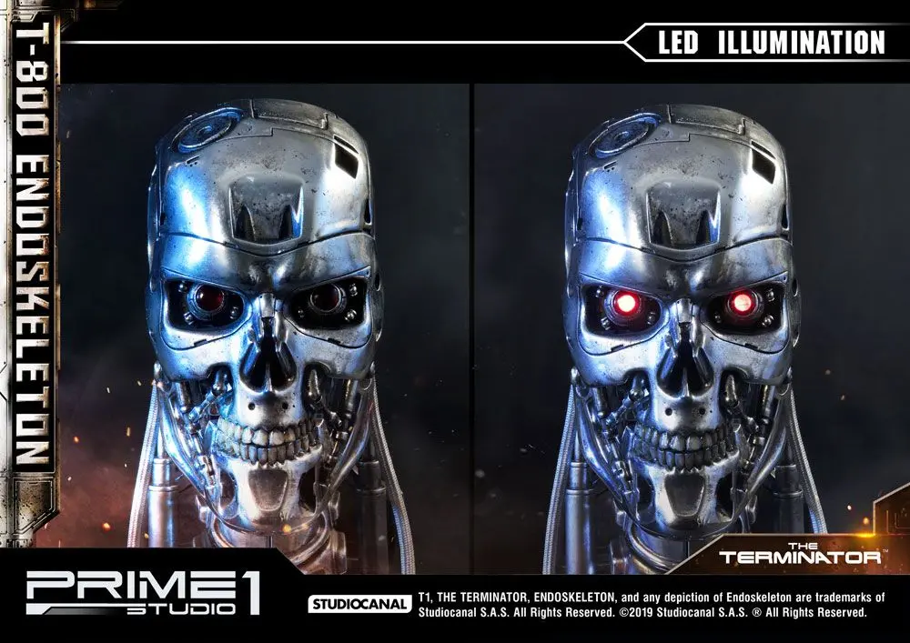 The Terminator High Definition 1/2 T-800 Endoskeleton Head mellszobor figura 22 cm termékfotó