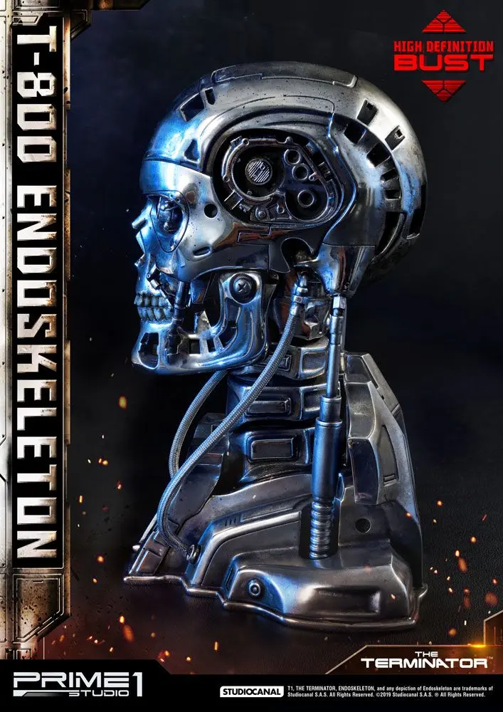 The Terminator High Definition 1/2 T-800 Endoskeleton Head mellszobor figura 22 cm termékfotó