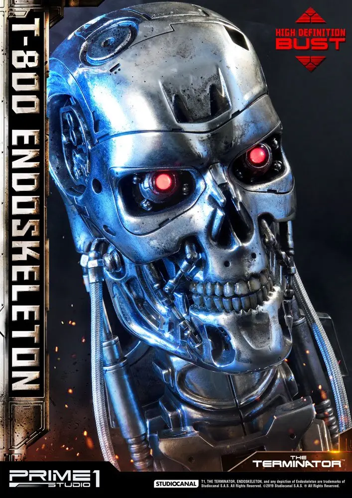 The Terminator High Definition 1/2 T-800 Endoskeleton Head mellszobor figura 22 cm termékfotó