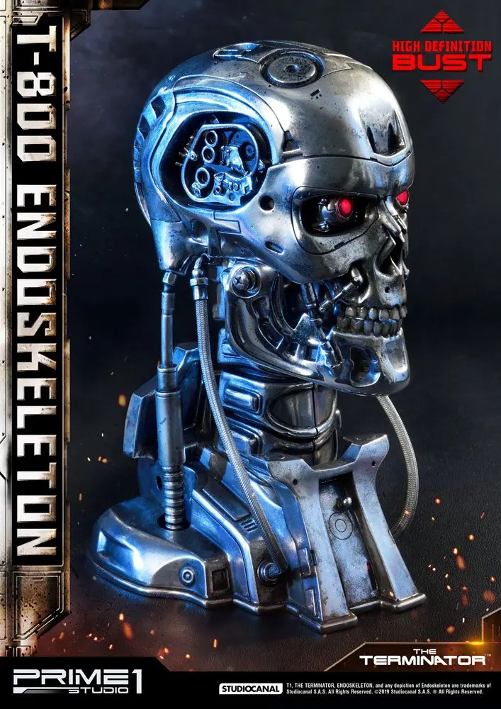 The Terminator High Definition 1/2 T-800 Endoskeleton Head mellszobor figura 22 cm termékfotó