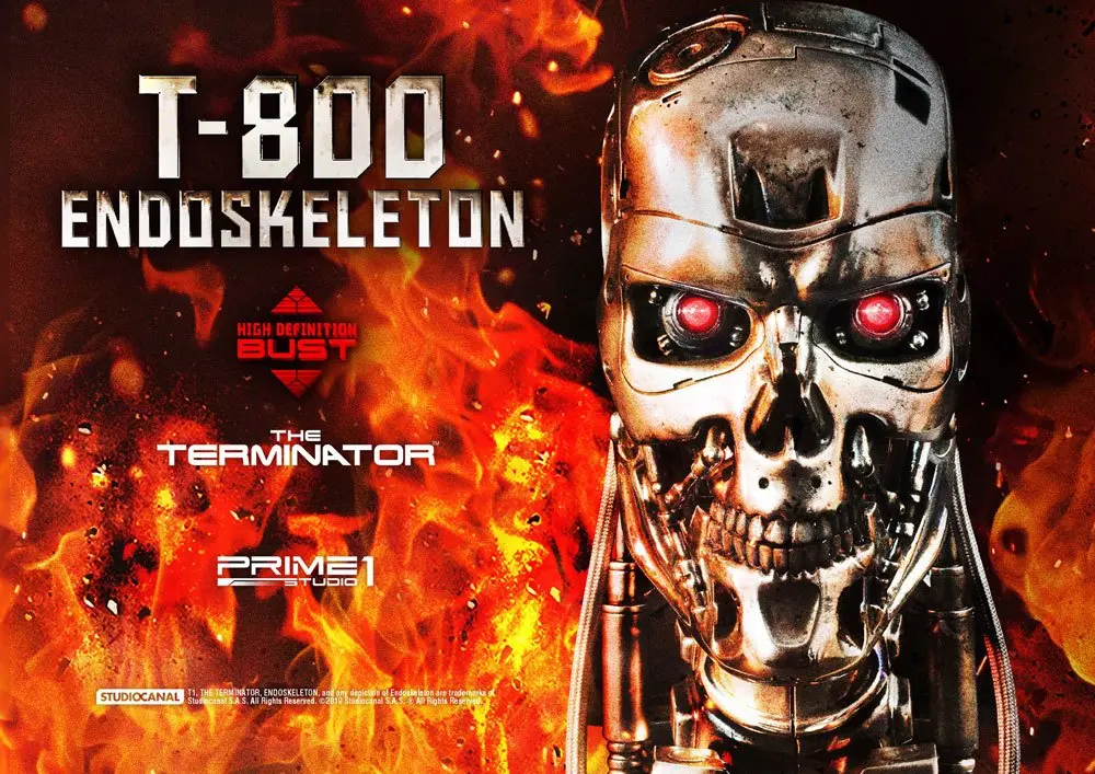 The Terminator High Definition 1/2 T-800 Endoskeleton Head mellszobor figura 22 cm termékfotó