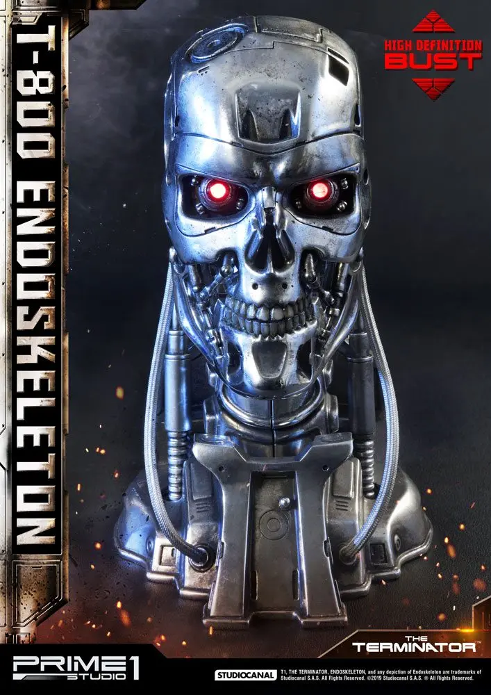 The Terminator High Definition 1/2 T-800 Endoskeleton Head mellszobor figura 22 cm termékfotó