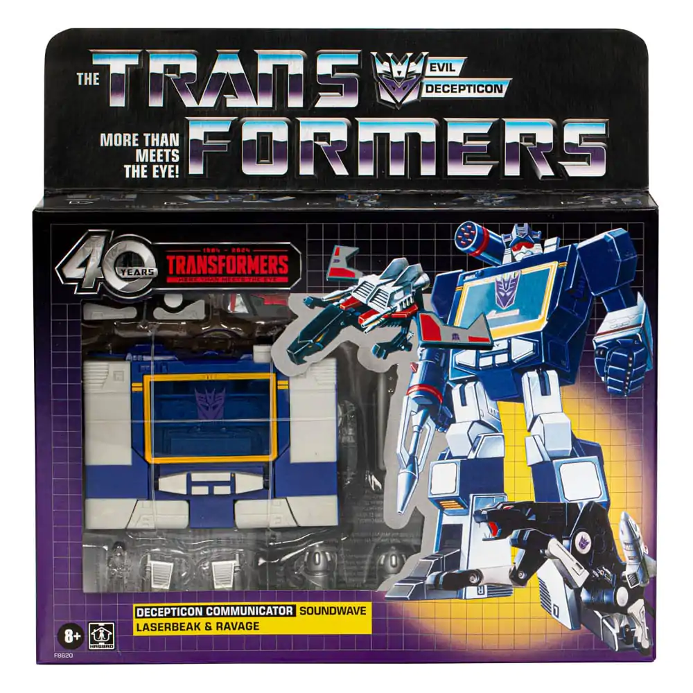 The Transformers Retro G1 Decepticon Communicator Soundwave with Laserbeak & Ravage akciófigura 18 cm termékfotó