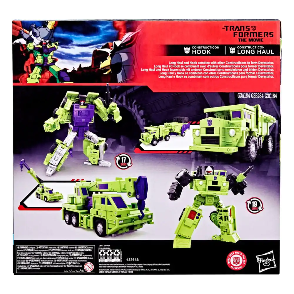The Transformers: The Movie Constructicon Hook &amp; Constructicon Long Haul 2 db-os akciófigura csomag 16 cm termékfotó