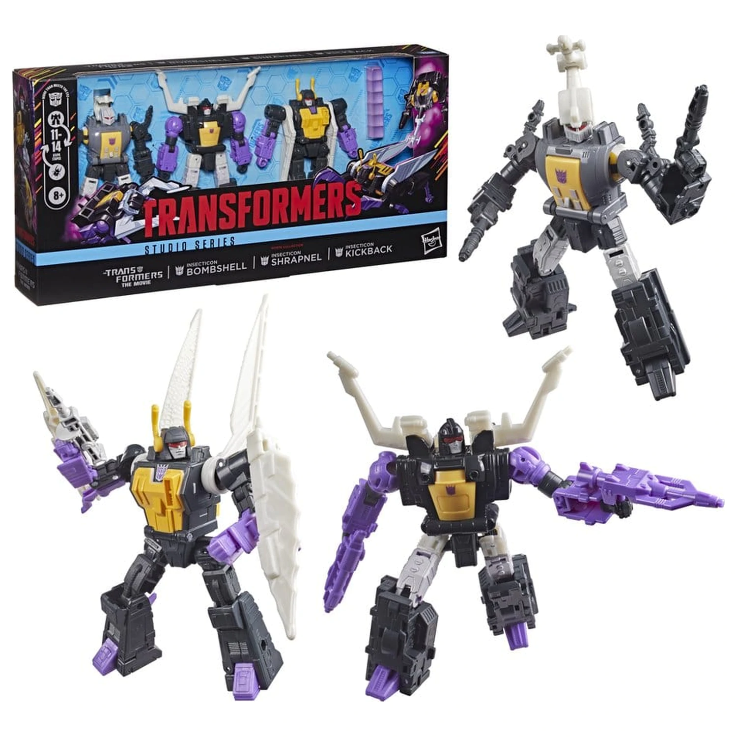 The Transformers: The Movie Studio Series Deluxe Class Insecticon Bombshell, Shrapnel & Kickback 3 db-os akciófigura csomag 14 cm termékfotó