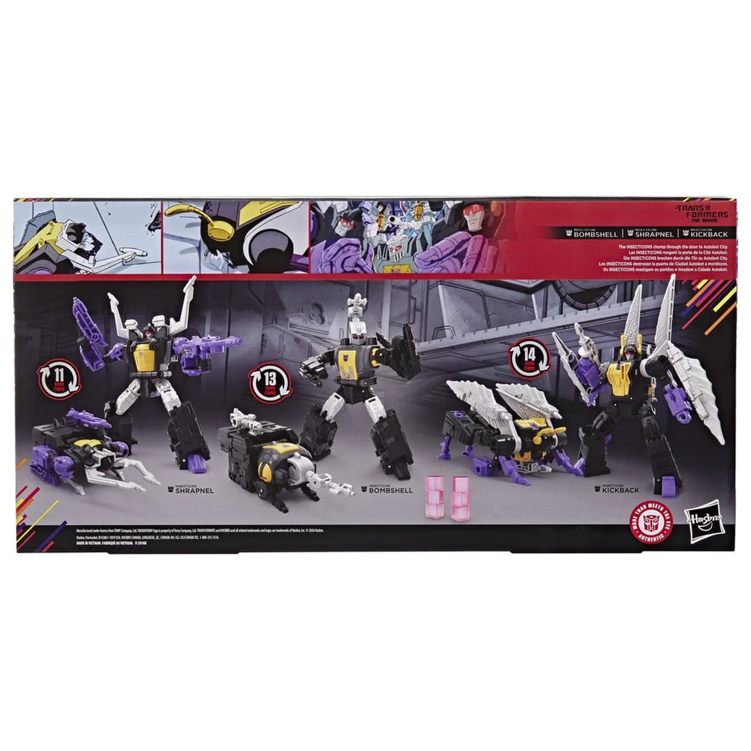 The Transformers: The Movie Studio Series Deluxe Class Insecticon Bombshell, Shrapnel & Kickback 3 db-os akciófigura csomag 14 cm termékfotó