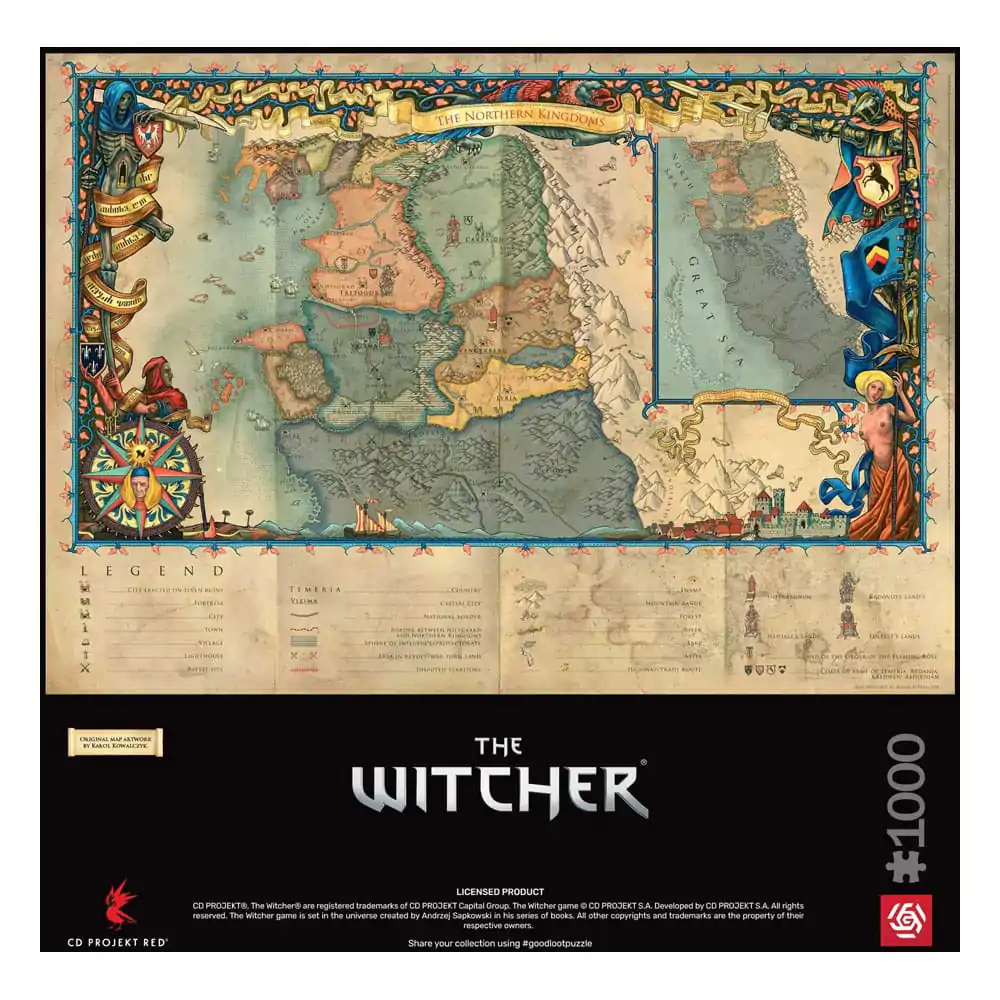 The Witcher 3 Gaming The Northern Kingdoms puzzle (1000 darab) termékfotó