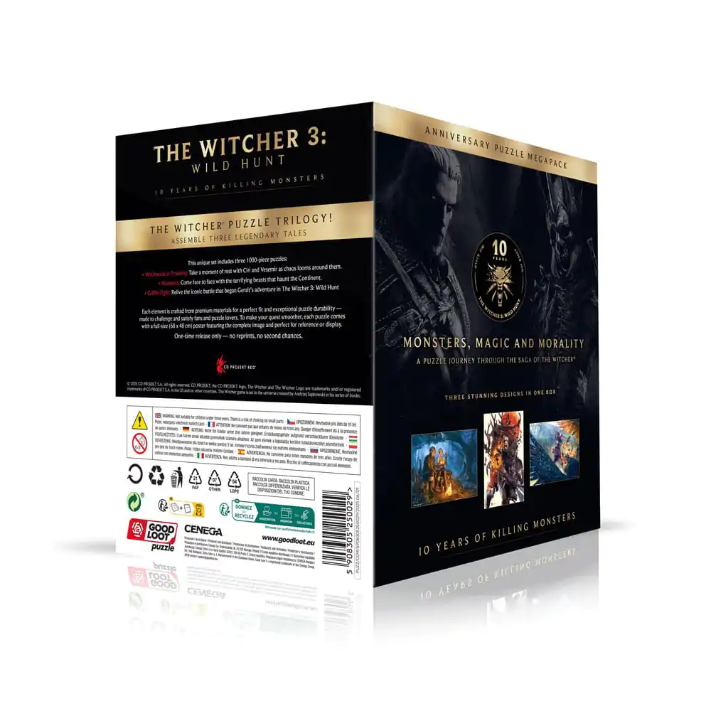 The Witcher 3 Triology Wild Hunt 10 Years of Killing Monsters puzzle (3 x 1000 darab)  termékfotó